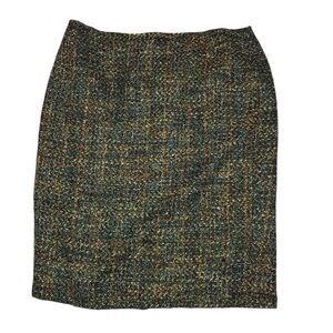 Lafayette 148 Green Tweed Pencil Skirt Size 16